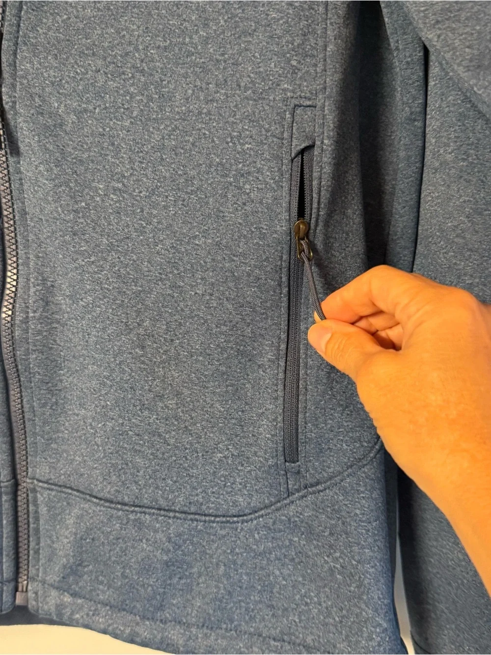The North Face Men’s Heathered Blue Softshell Jacket
